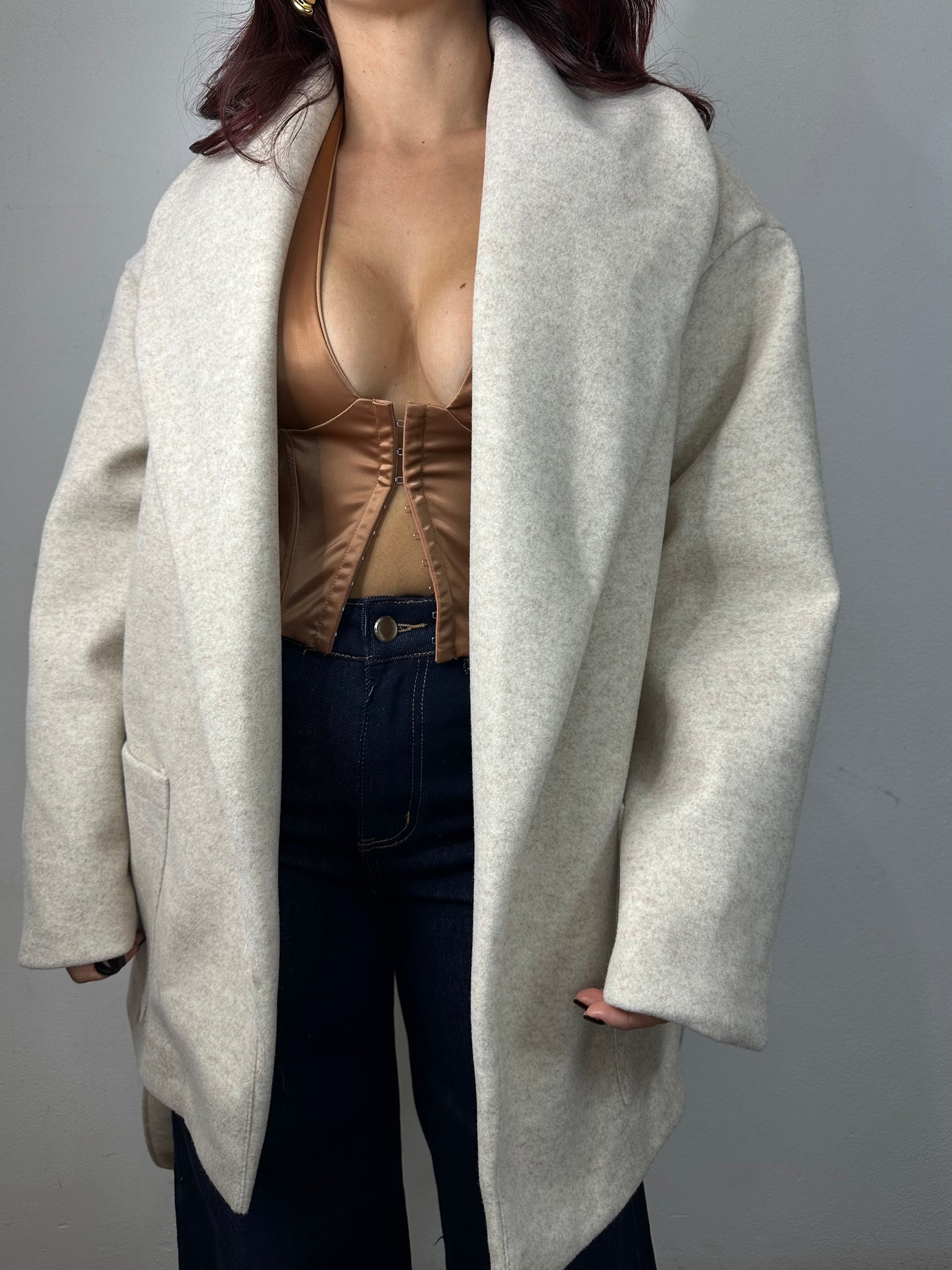 CAPPOTTO BEIGE A VESTAGLIA