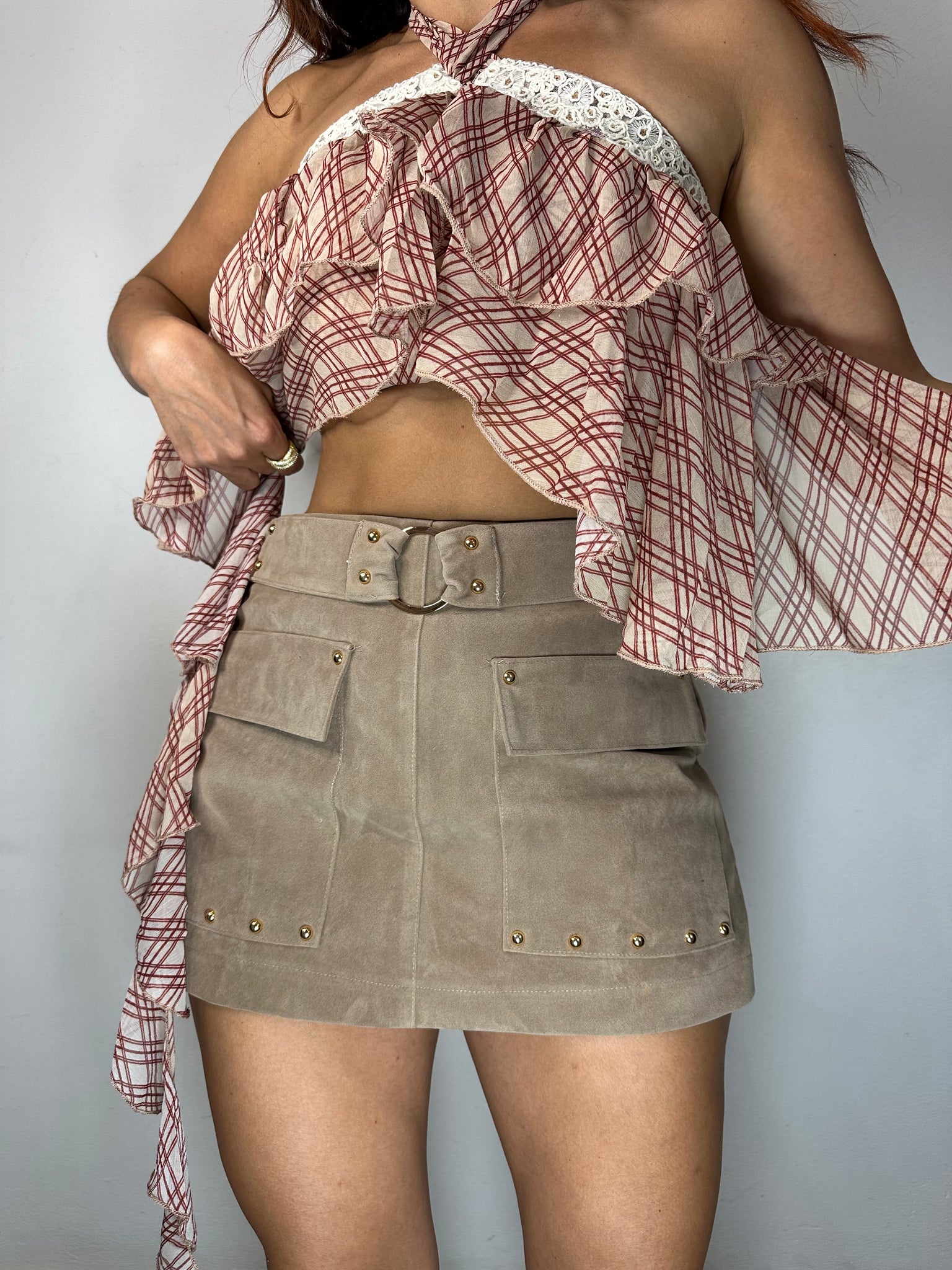 MINIGONNA CAMOSCIO