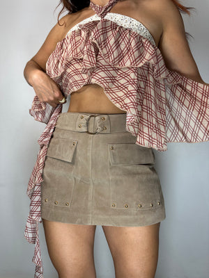 MINIGONNA CAMOSCIO