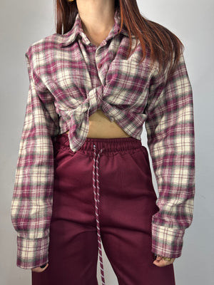 CAMICIA A QUADRI CROP IN PILE