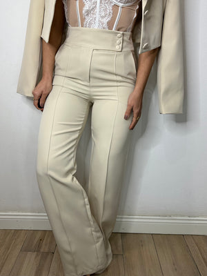 PANTALONE PALAZZO CREMA
