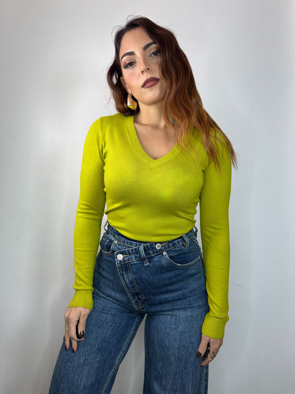 JEANS BOTTONE LATERALE