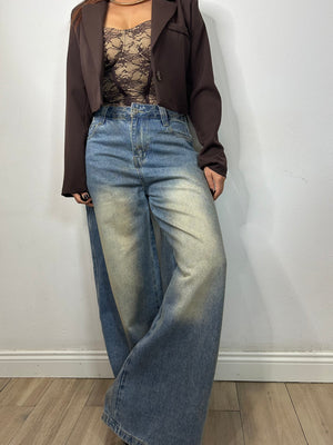 JEANS PALAZZO SABBIATO CHIARO