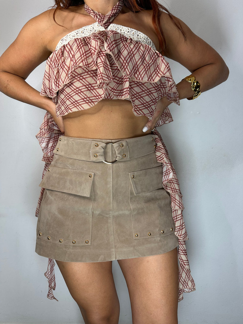 MINIGONNA CAMOSCIO