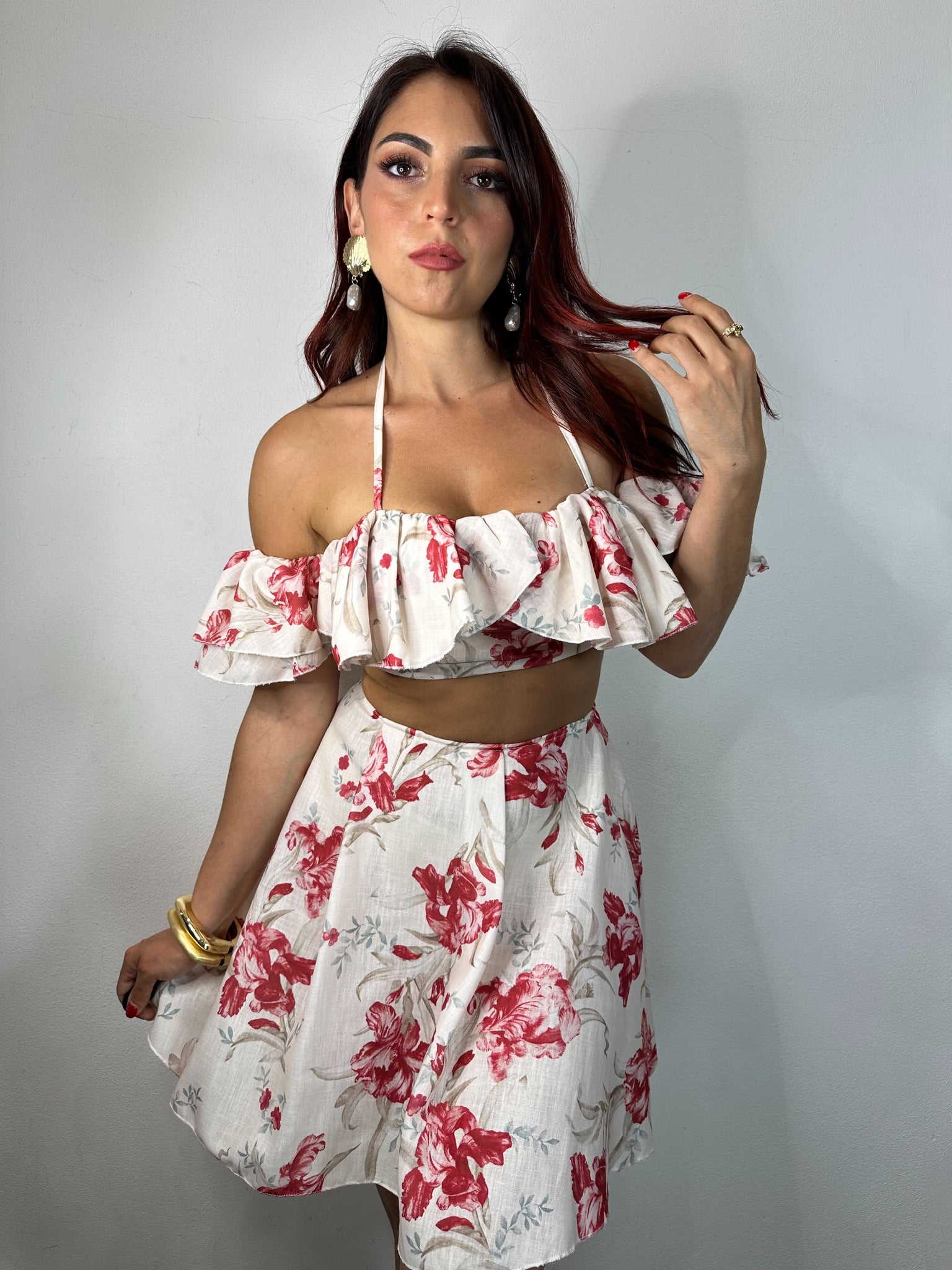 COORDINATO FIORE ROSSO