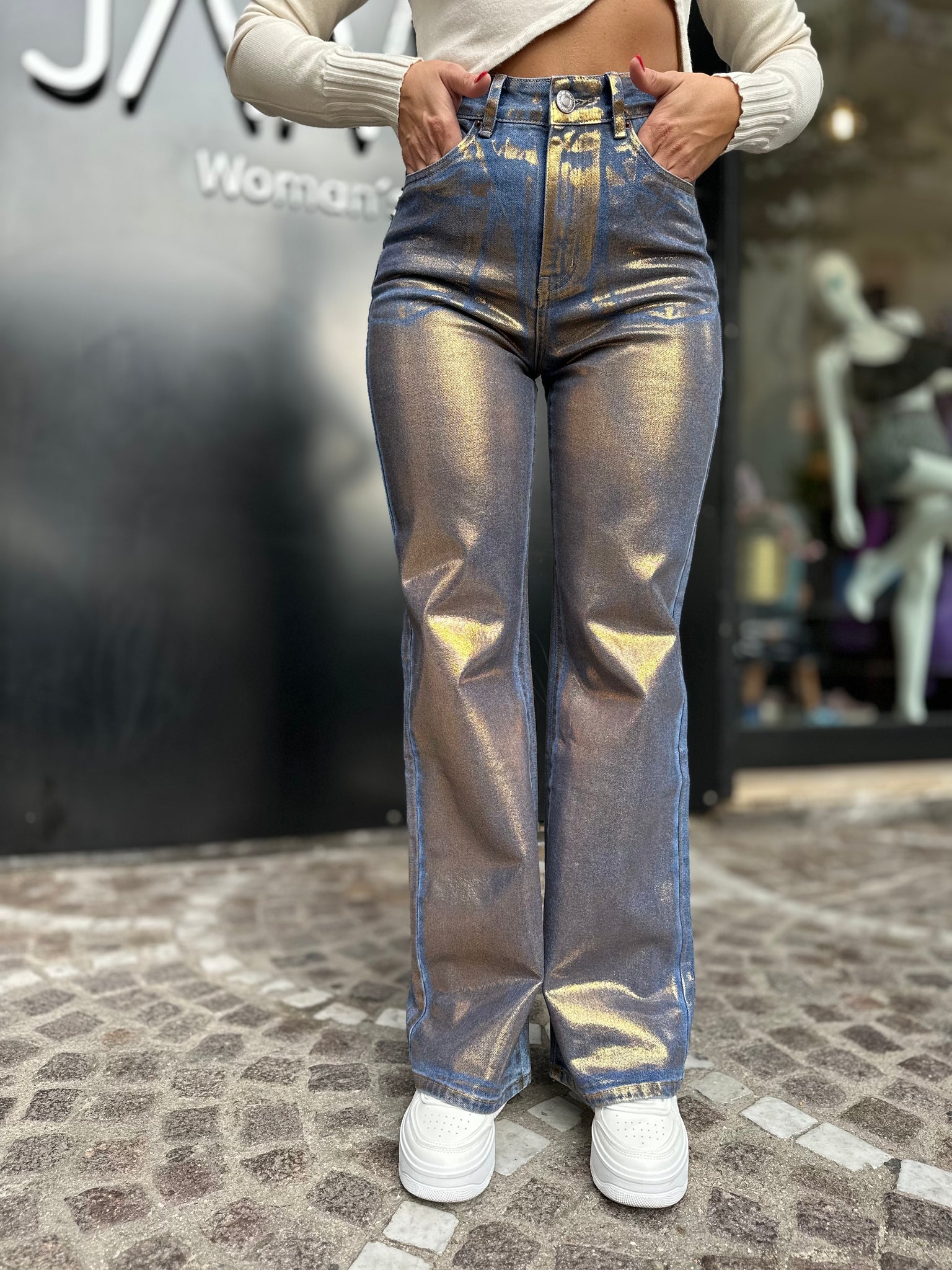 JEANS METAL GOLD