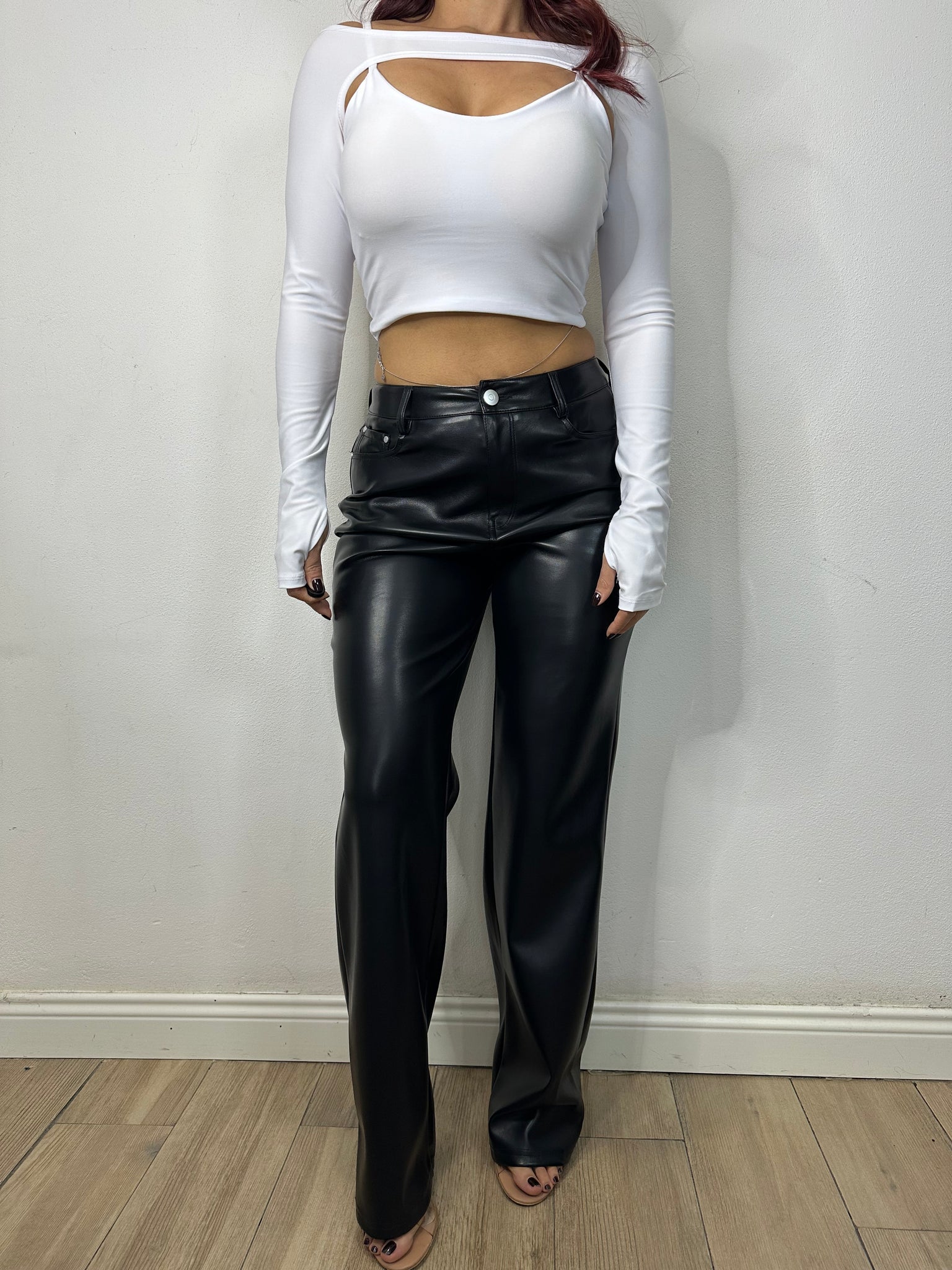 PANTALONE PELLE NERO
