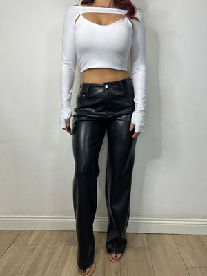 PANTALONE PELLE NERO