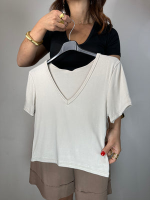 SHIRT CROP SCOLLO A V