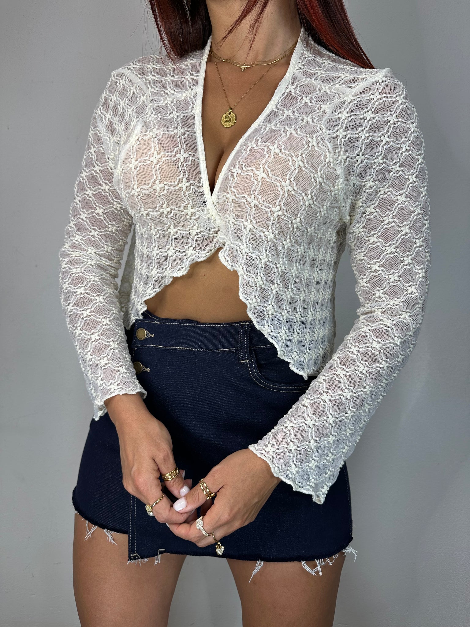 MAGLIA MERLETTO VELATO