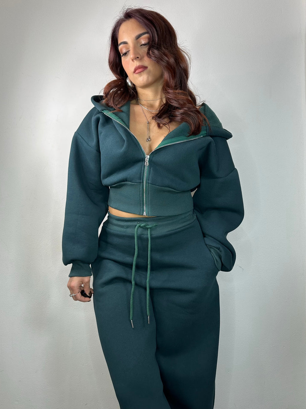 FELPA CON CERNIERE CROP