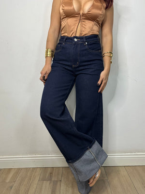 NEW JEANS SCURO CON RISVOLTO