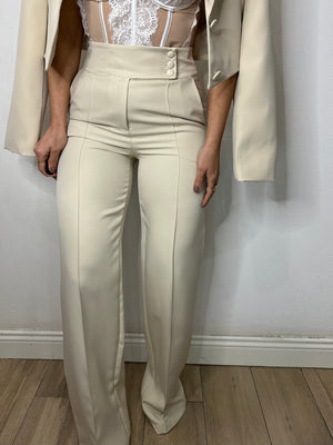 PANTALONE PALAZZO CREMA