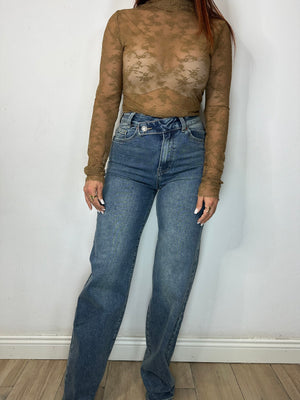 JEANS BOTTONE LATERALE
