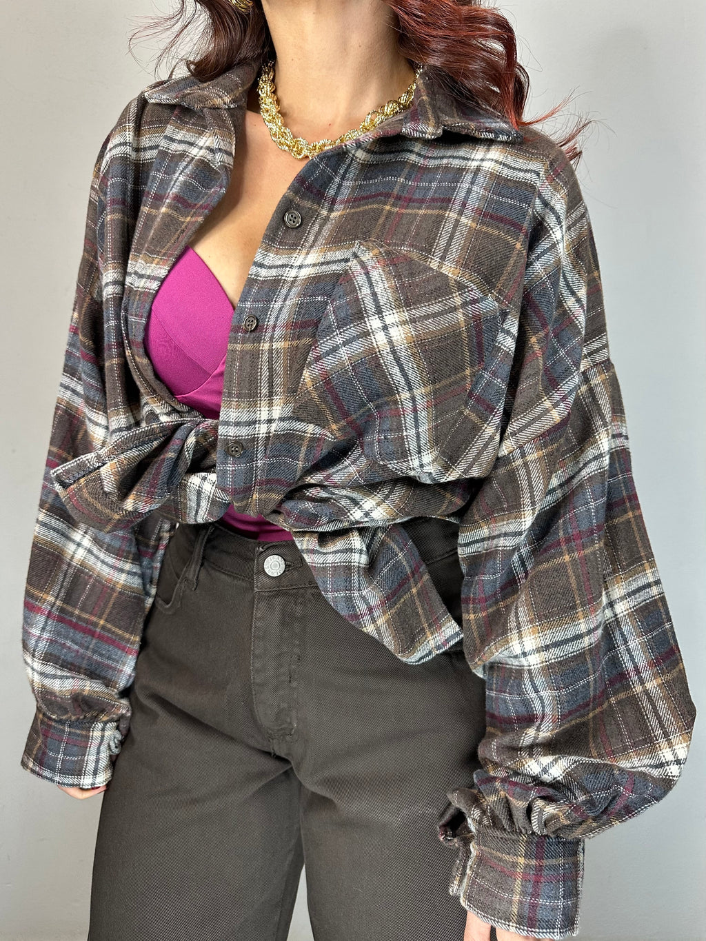 CAMICIA IN PILE QUADRI