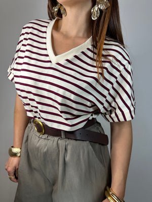 SHIRT A RIGHE WINE