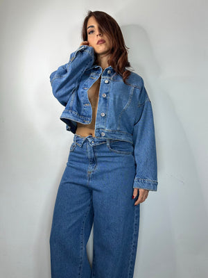 JEANS BALLON CON RISVOLTO IN VITA