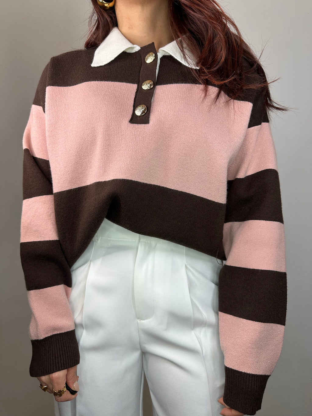 POLO CON BOTTONI ORO